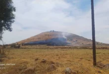 Photo of الجيش الإسرائيلي يحرق عشرات الدونمات الزراعية في ريف القنيطرة لمنع الرعي قرب قاعدة تل الأحمر