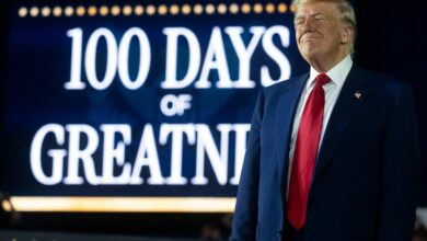 Photo of Trump vows resistance to opposition at michigan rally marking 100 days in office